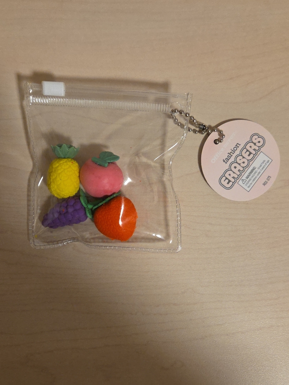 Fashion Erasers - Pack of Fruit - Grapes, Pineapple, Strawberry, and Peach